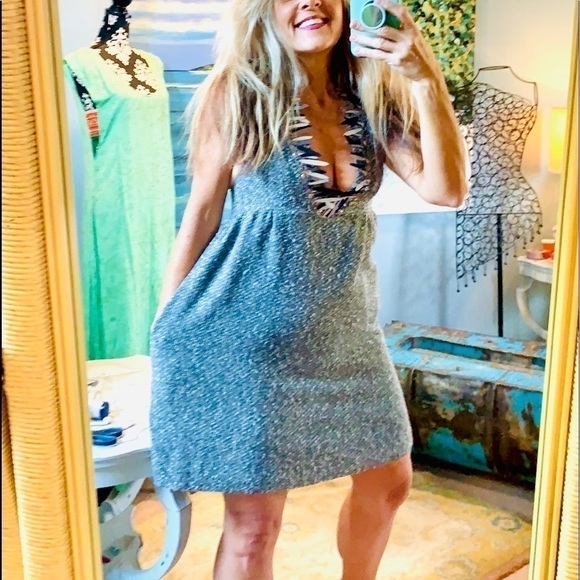 🎉HP🎉Anna Sui, Gray Tweed Dress w/Silver Bangled Fringe, Such A COOL Piece! - Picture 3 of 14